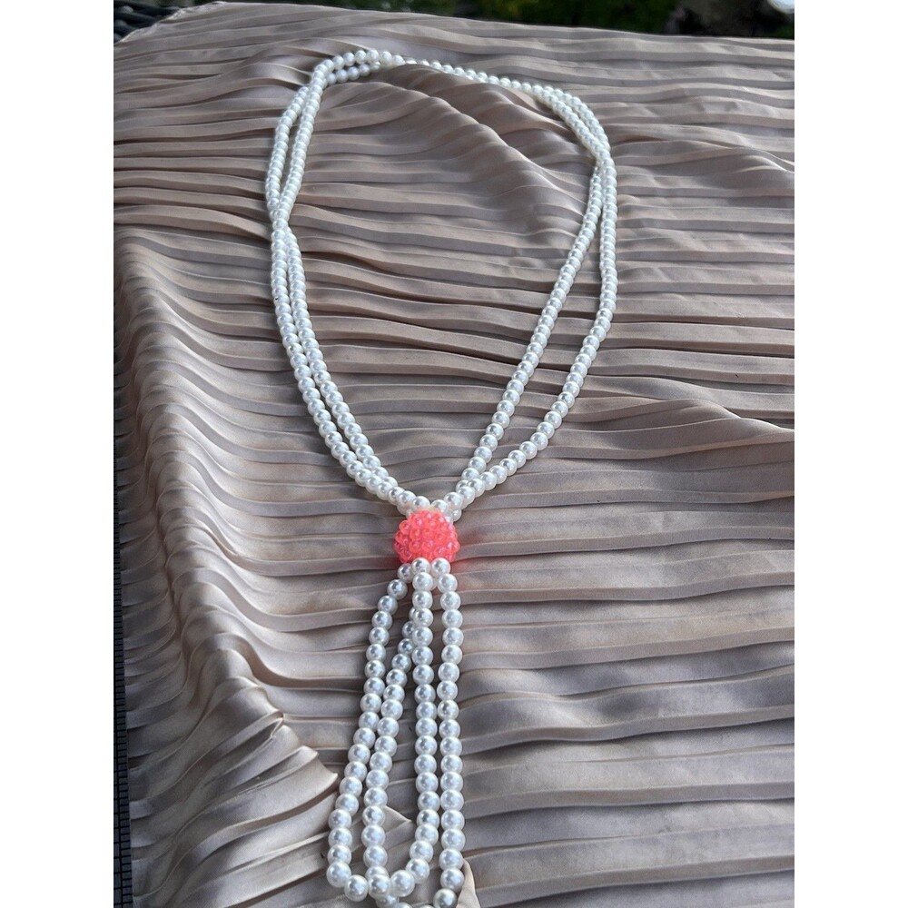 Vintage 1980s Faux Pearl Statement Necklace – Madonna Cyndi Lauper Barbiecore